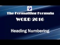 Word 2016 Heading Numbering