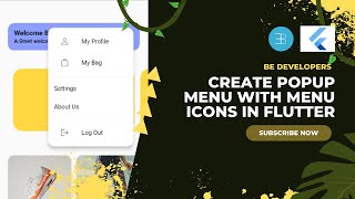 PopUp menu with menu icons in flutter || Create popup menu and show using any widget in flutter.