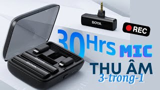 Mic thu âm không dây Boya Link 3-in-1 cổng USB-C, Lightning và TRS 3,5 mm