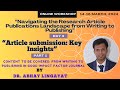 Article submission: Key Insights Part 1 Content to be Covered in Good Impact Factor journal