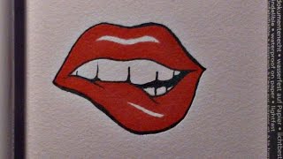 Easy Drawings Lips And Tounge 1