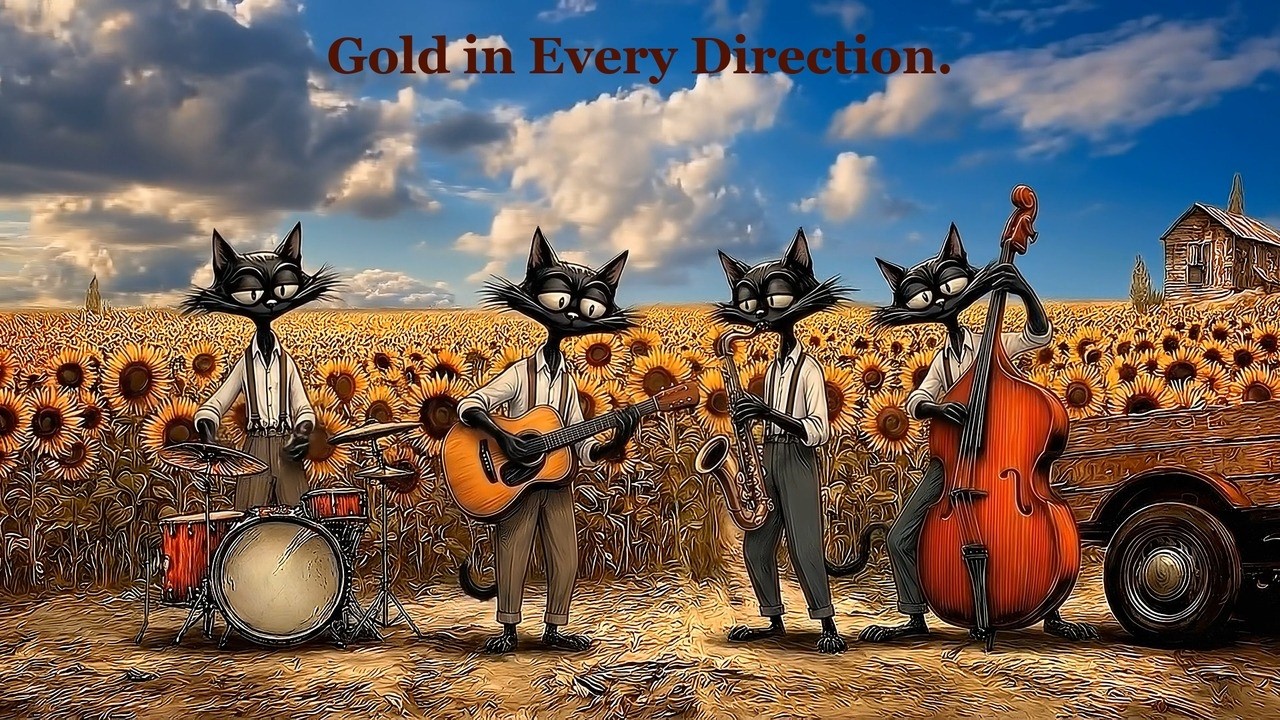 Gold in Every Direction. – Bright Vintage Noir Jazz with Sunflowers