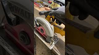 Ripping the pressure treated with our cordless circular saw DCS 391.