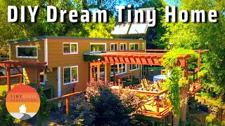 Couple's CUSTOM Tiny House! grey water recycling system \& amazing deck