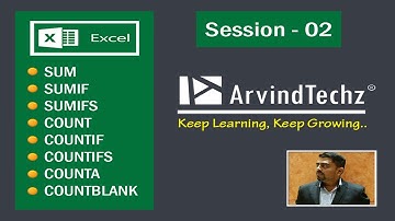 Sum and Count Functions in Excel | Sum, Sumif, Sumifs, Count, Countifs, Counta, Countblank, AutoSum
