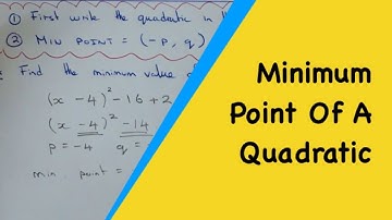 The Minimum Value Of A Quadratic By Completing The Square (-p,q)