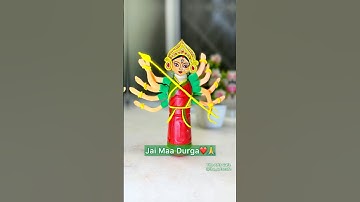 Making Maa Durga with Bottle😱❤️ Navratri Special Art #shorts