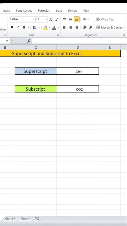 Superscript and Subscript In Excel #shortcutkeys #exceltricks - YouTube