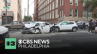 11-year-old boy, 2 adults hurt in crash on Broad Street in Philadelphia, police say