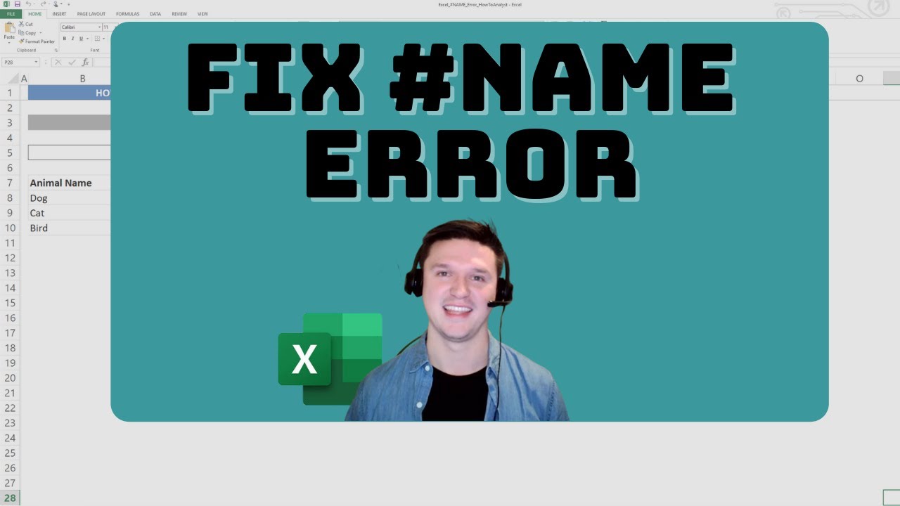 How To Fix Name Error In Your Excel Formulas Youtube