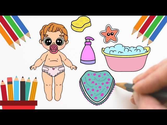 COMO DESENHAR BEBÊ DE PAPEL+CADEIRINHA+ PAPINHA+ PRINT DO DESENHO  #bonecadepapel #paperdolls 