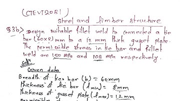 Steel numerical 2081 ctevt civil 5th sem/Design of fillet weld/Design of Steel and timber structures