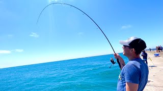 Pier Fishing Lake Michigan SUMMER STEELHEAD! - July 2021