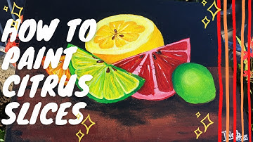 HOW TO PAINT CITRUS SLICES🍊🍋- Beginner Acrylic Tutorial
