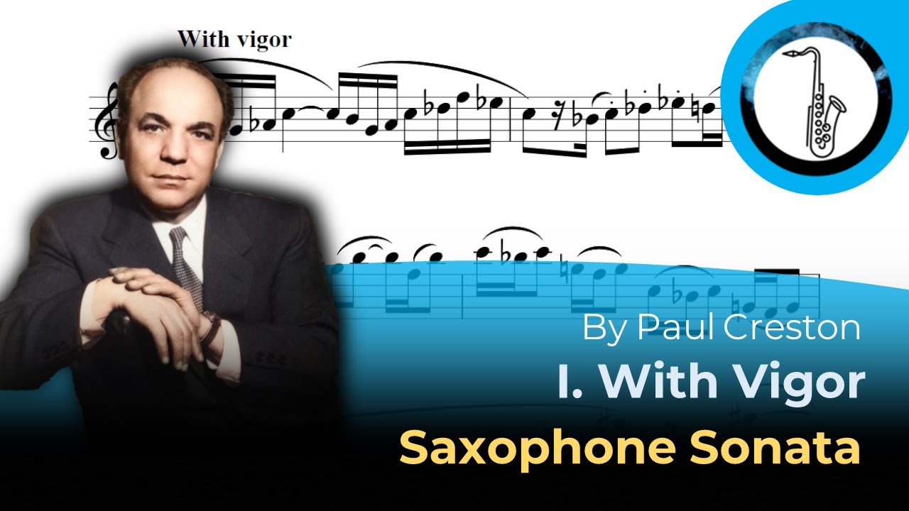 Saxophone PlayAlong Saxophone Sonata, I. With Vigor by Paul Creston