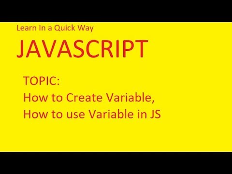 Learn Javascript (FIRST TOPIC) how to Create Variable, and how to use ...