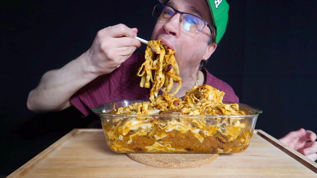 ASMR • Homemade • Chili Cheese Pasta • Mukbang Feast  |  Seanusca Food !