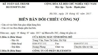 Hướng dẫn lập biên bản đối chiếu công nợ trên Excel tự động