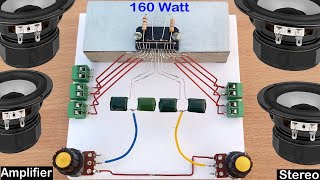 Simple & Powerful Stereo Bass Amplifier 160 watt with 4 Speaker / Amplifier Using TDA7388 IC For Car