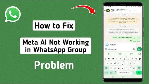 How to Fix Meta AI Not Working in WhatsApp Group | Use Meta AI In WhatsApp Group Chat