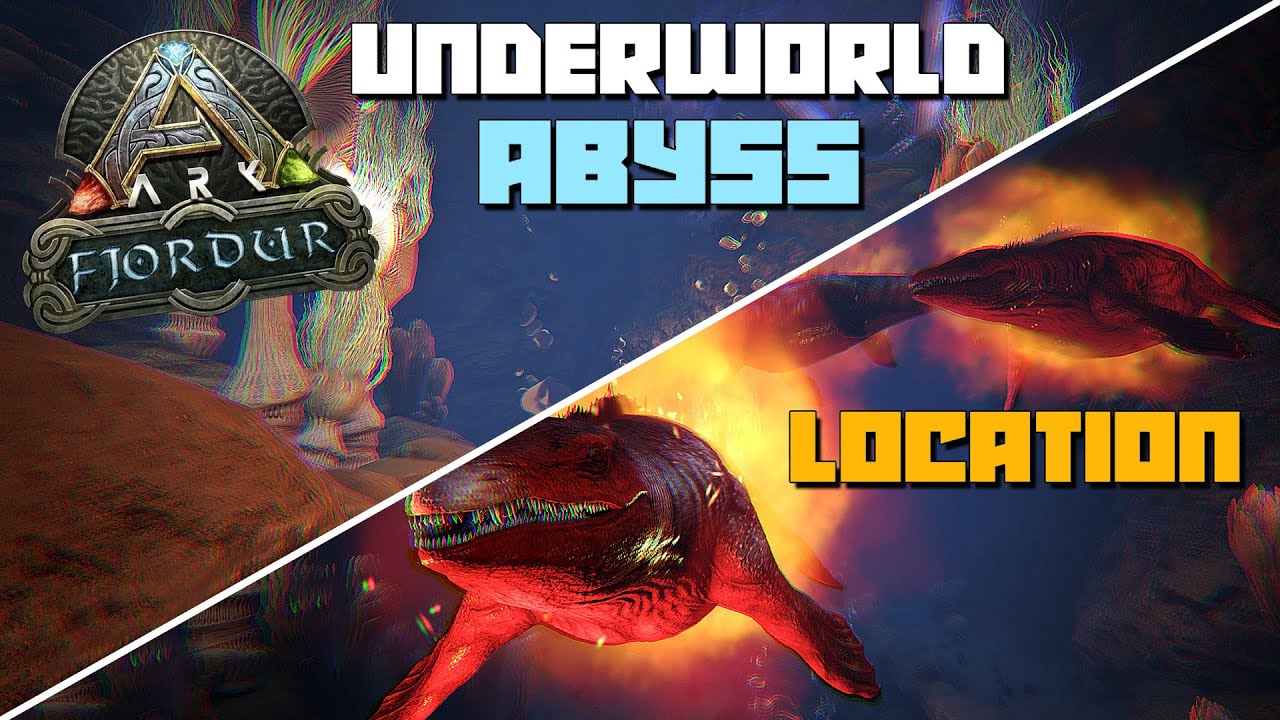 ARK Fjordur Underworld ABYSS Cave Location Crazy ALPHA Mosasaurus