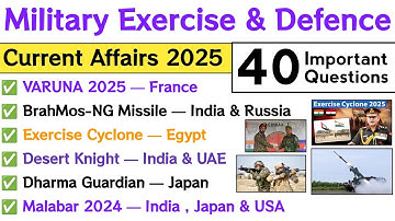 Military Exercises 2025 Current Affairs | Defence Current Affairs 2025 | Current Affairs 2025