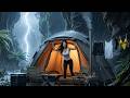 You’ll Fall Asleep in Minutes 🌧️ Heavy Rain on Cozy Tent by the River with Thunderstorm Sounds