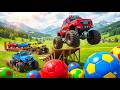 Flatbed Truck McQueen Transportation with Truck Pothole vs Car #9