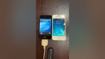 iPod touch 4 on iOS 5 vs iPhone 4 on iOS 7 boot up test #shorts #ipodtouch4 #ios5 #iphone4 #ios7