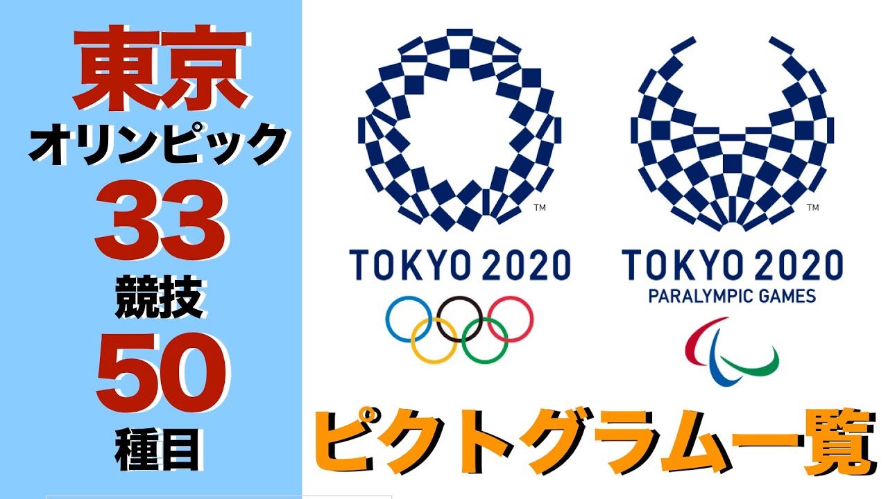 東京オリンピック いくつ分かる 全33競技50種目のピクトグラム一覧一挙公開 Youtube