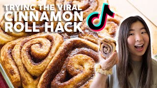 Testing the Viral TikTok Cinnamon Roll Hack with Heavy Cream + Butter, Sugar, \& Cinnamon