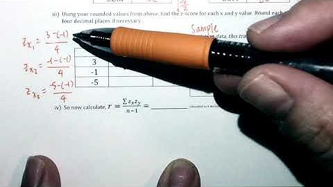 Calculating r (Linear Correlation Coefficient) By Hand