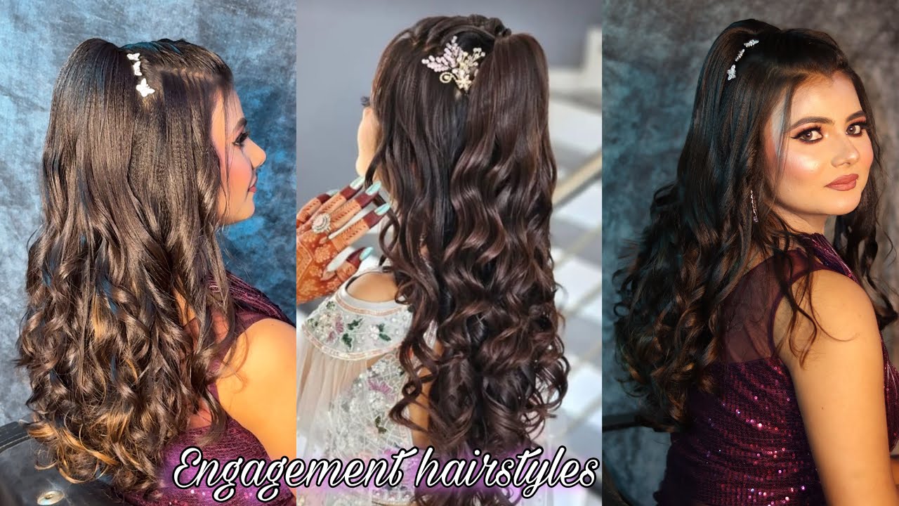 Engagement hairstyle for short hair | Best hairstyles for engagement ceremony | Shruti Makeover