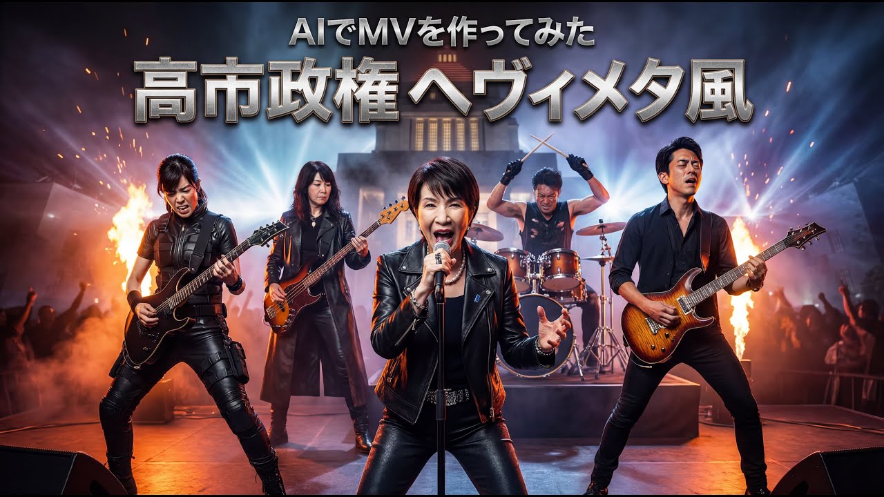 【MV】高市政権をAIでヘヴィメタバンドグループにしたらかっこよすぎた