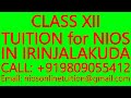 CLASS XII TUITION for NIOS IN IRINJALAKUDA- SECONDARY &amp; SENIOR SECONDARY- MATHS, SCIENCE, PHYSICS