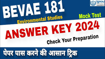 BEVAE 181 June 2024 Answer key | Bevae 181 Imp. Questions | Bevae 181 previous year Question paper