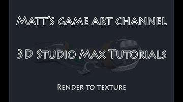3D Studio Max - Render to texture tutorial