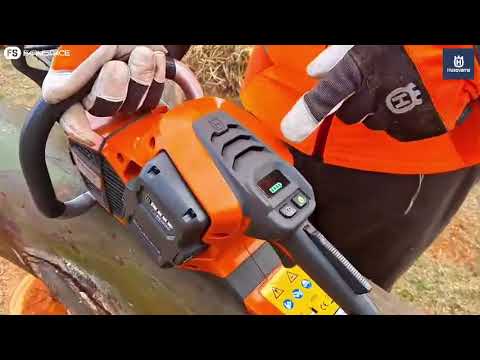Ons demo 'n battery kettingsaag by Husqvarna. Kom check hoe sny die ding op Nampo 2022.