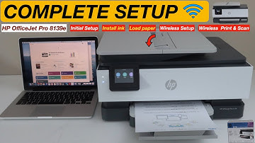 HP OfficeJet Pro 8139e Setup Using Display, Install Ink, Load Paper, Align, Wireless Setup & Review.
