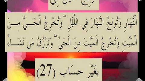 القرآن الكريم سورة آل عمران الأية 27