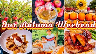 An Autumn Weekend 🍂 apple picking, cooking, baking apple crisp 🍎