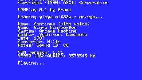VGMPlay MSX: Y8950 MSX-AUDIO support