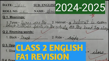 2nd standard English question paper Revision FA1/ Mridang #english #2024 #ncert