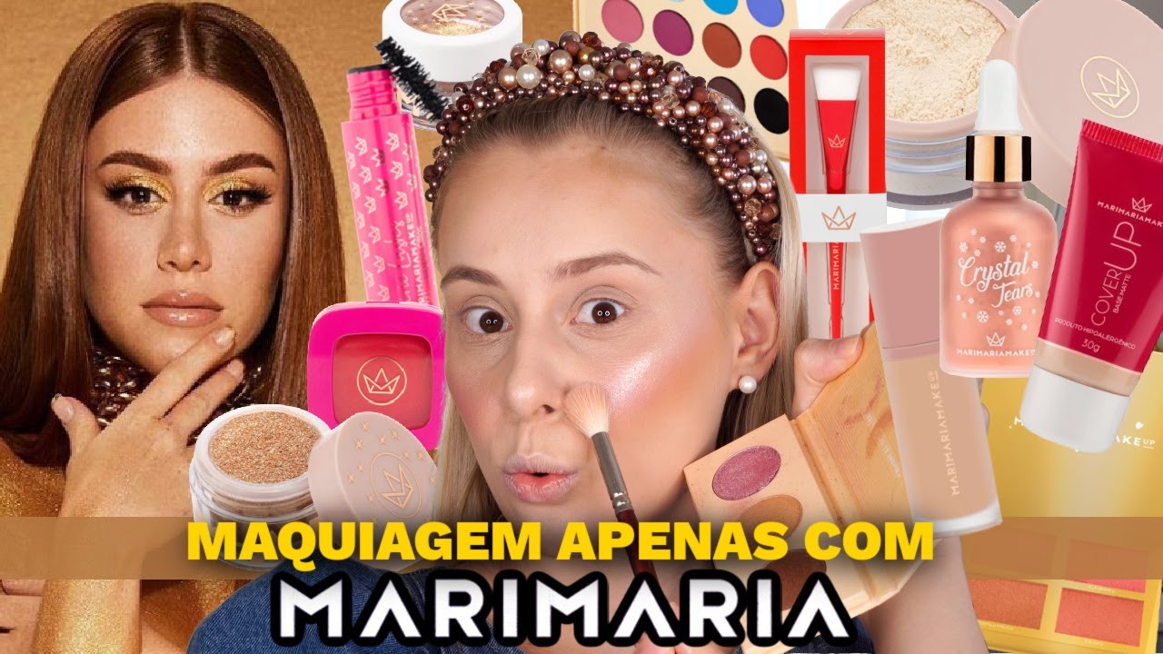 MAQUIAGEM COMPLETA usando UMA MARCA *MARI MARIA*