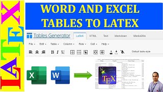 Quick Way to Convert Excel and Word Tables to Latex Tables (LaTeX Tips/Solution-59)