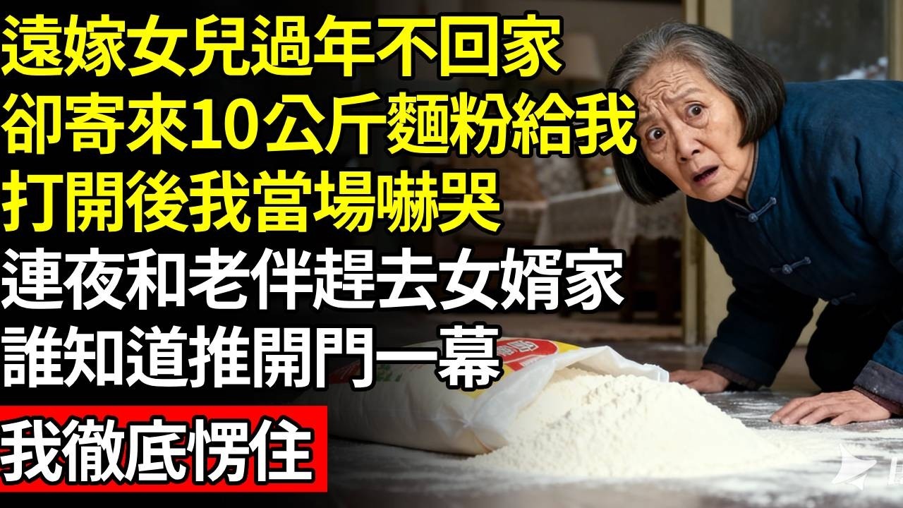 遠嫁女兒過年不回家，卻寄來10公斤麵粉給我，打開後我當場嚇哭，連夜和老伴趕去女婿家，誰知推開門一幕，我徹底愣住# 養老 #人間家務事# 晚年真相#不肖子孫