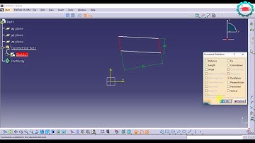 18. Parallelism and Perpendicularity constraints - CATIA sketcher