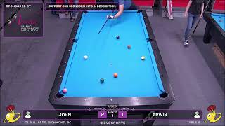 JOHN vs ERWIN - Q1 BILLIARDS - TABLE 2 | EvoSports