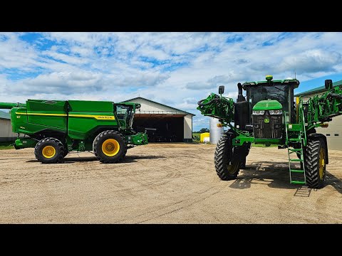 New John Deere Combine and Spraying Beans