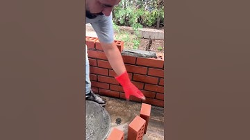 The process of laying red bricks #shorts